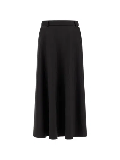 Herno Button-detail Flared Midi Skirt In Black