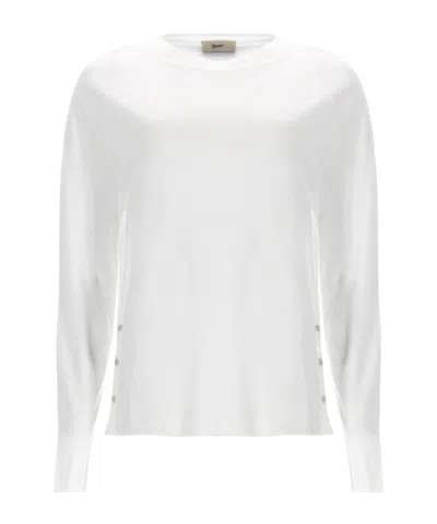 Herno Button-detail Knitted Top In White