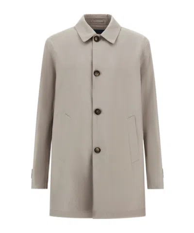 HERNO BUTTON-DOWN 3-LAYERS WOOL COAT