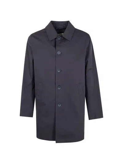 Herno Buttoned Coat In Blue