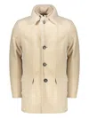 Herno Buttoned Coat In Neutral