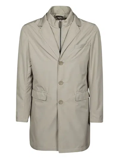 HERNO BUTTONED HIGH-NECK COAT