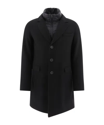 HERNO HERNO BUTTONED HIGH NECK LONG-SLEEVED COAT