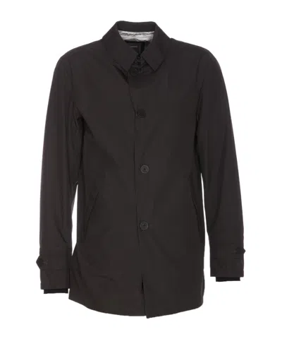 Herno Buttoned Lightweight Jacket In Black