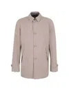 Herno Buttoned Long-sleeved Coat In Brown
