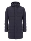 Herno Long Jacket In 2-layer Windstopper In Blue