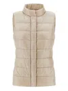 Herno Buttoned Padded Gilet In Brown