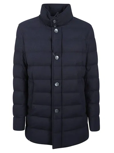 Herno Buttoned Padded Jacket In Blue