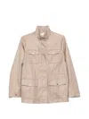 Herno High Collar Jacket Buttoned Cuffs Pockets In Neutral