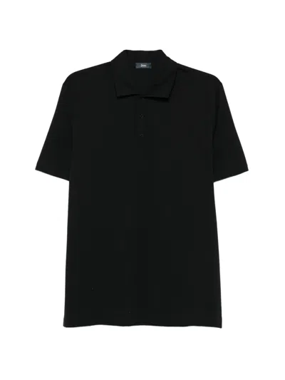 Herno Poloshirt Mit Knopfleiste In Black