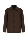 Herno Buttoned Shirt Jacket In Brown