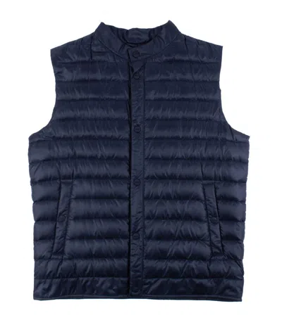 Herno Buttoned Sleeveless Gilet In Blue