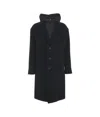 HERNO BUTTONED STRAIGHT HEM HOODED COAT