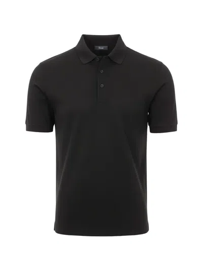 Herno Buttoned T-shirt In Black