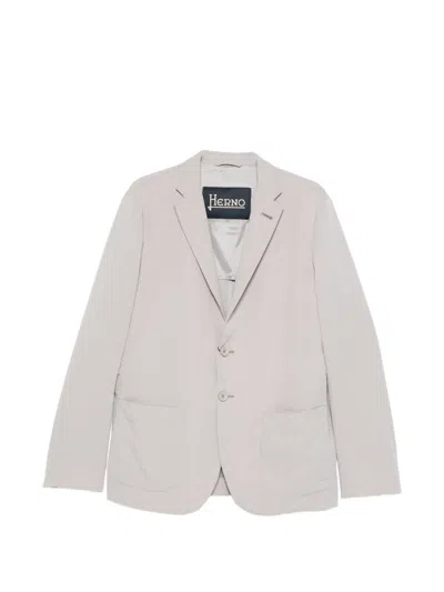 Herno Buttoned Textured Blazer In White