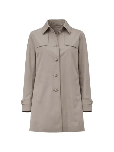 Herno Buttoned Trench Coat In Brown