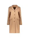 Herno Button-fastening Coat In Brown