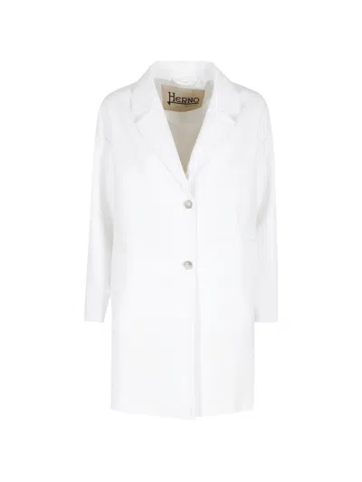 Herno Button-fastening Coat In White