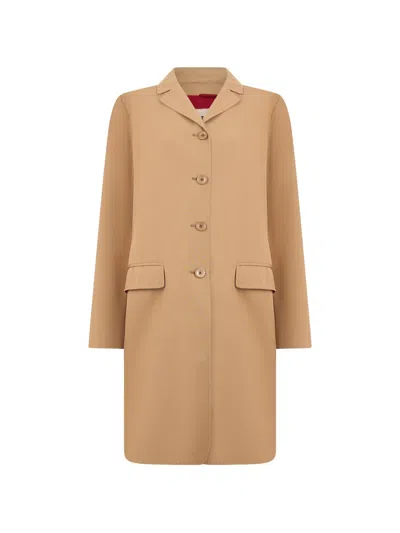 Herno Button-fastening Lapel-collar Coat In Brown