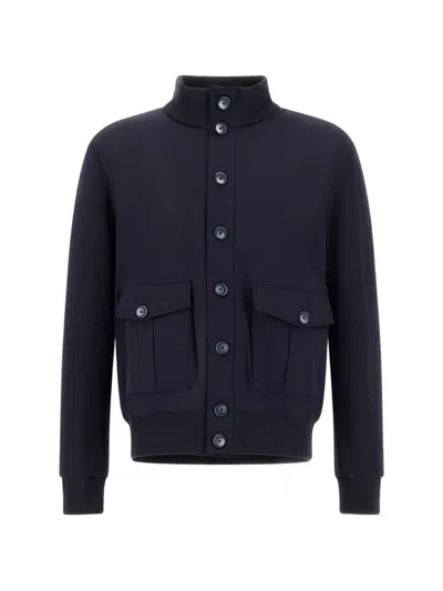 Herno Button-fastening Padded Jacket In Blue