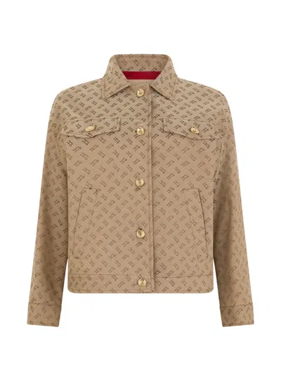 Herno Button-fastening Patterned Jacket In Neutral