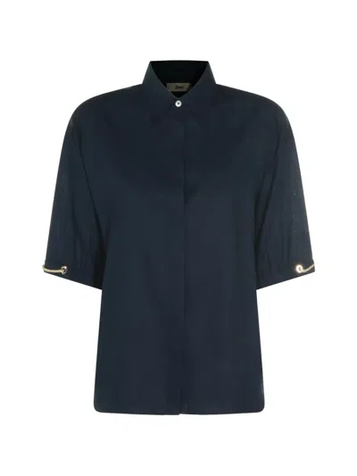 Herno Shirts Blue And Green In Black