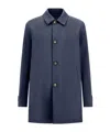 Herno Raincoat In 3 Layers Wool Storm In Blue