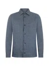 Herno Shirt-style Button-up Jacket In Blue