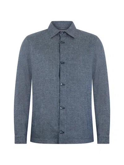 Herno Shirt-style Button-up Jacket In Gray