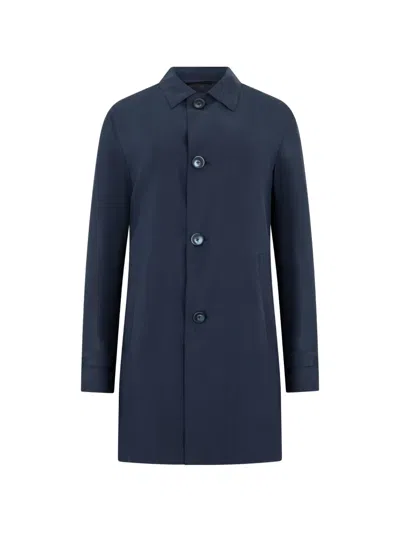 Herno Button-front Single-breasted Coat In Metallic