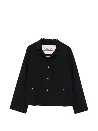 Herno Buttonned Jacket In Black