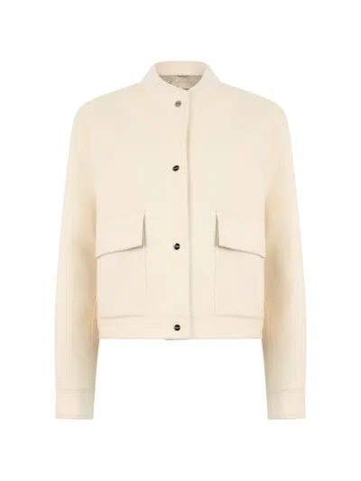 Herno Cropped Button-pocket Jacket In Nude