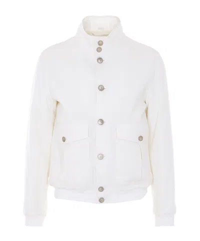 Herno Button-up Bomber Jacket In Neutral