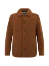 Herno Button-up Coat In Brown