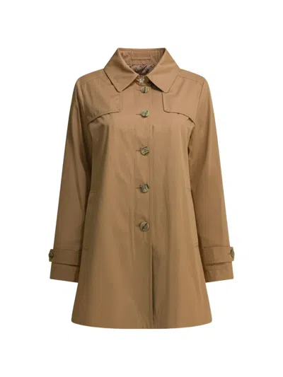 Herno Button-up Coat In Brown