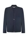 Herno Button-up Collared Jacket In Blue