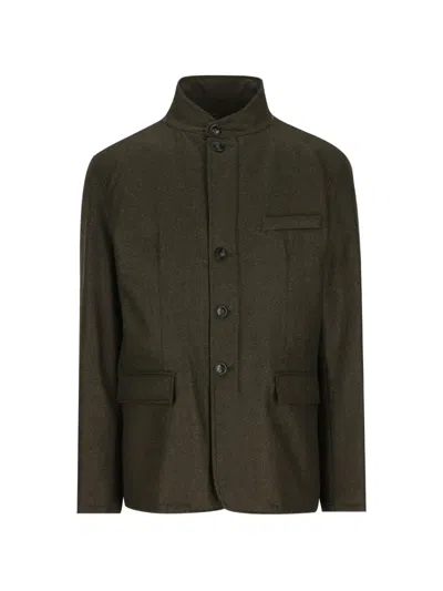 HERNO BUTTON-UP HIGH-NECK JACKET