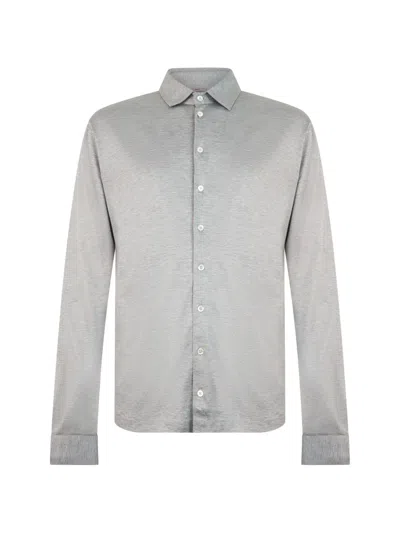 Herno Button-up Long-sleeved Shirt In Gray