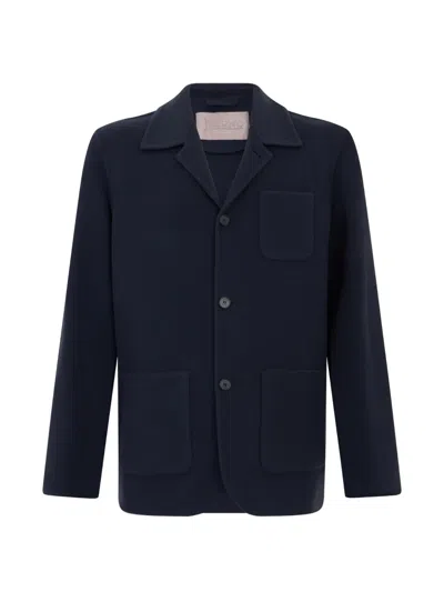 Herno Button-up Patch-pocket Blazer In Blue