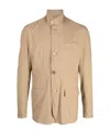 Herno Button-up Single-breasted Blazer In Brown