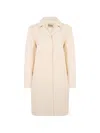 Herno Button-up Wool Coat In Neutral