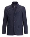 Herno Fabric Jacket With Chest And Front Pockets In Blue
