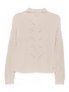 Herno Cable Knit Sweater In Beige