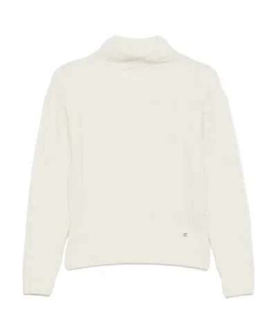 Herno Cable-knit Roll-neck Sweater In Beige
