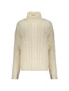 Herno Cable-knit Turtleneck Sweater In Neutral