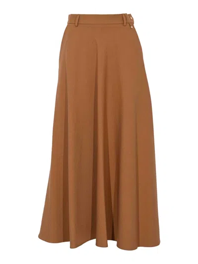 Herno Cady Midi Skirt In Brown