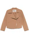 Herno Camel Brown Jacket With Spread Collar In Beige