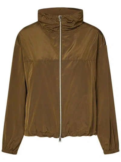 Herno Camel-colored Bomber Jacket In Brown