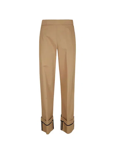 Herno Camel Cotton Pants In Brown
