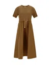 Herno Dress In Glam Knit Effect And Techno Taffeta